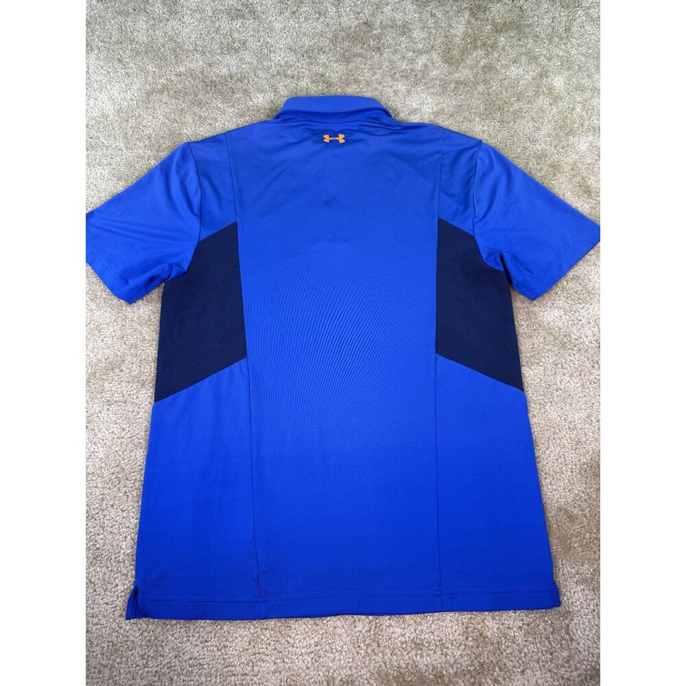Under Armour Heat Gear Men's Size Medium Loose Blue Short Sleeve Polo Shirt C702 - Picture 4 of 10